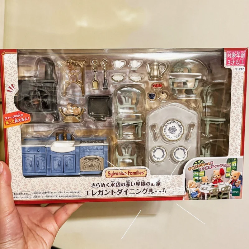 

Genuine Animal Sylvanian Families Elegant Restaurant Set Doll Figrues Decorative Ornaments Collectible Model Christmas Gift Toy