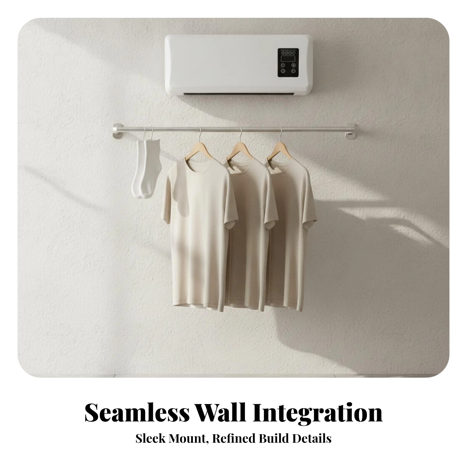 Wall-Mounted Heater with Drying Rail Adjustable Appliance for Bedroom, Living Room