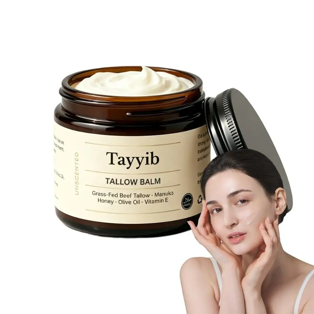 Tayyib TALLOW BALM Grass-Fed Beef Tallow Cream Manuka Honey Olive Oil Vitamin E Body Care Brand Deep Nourish Butter Moisturizer