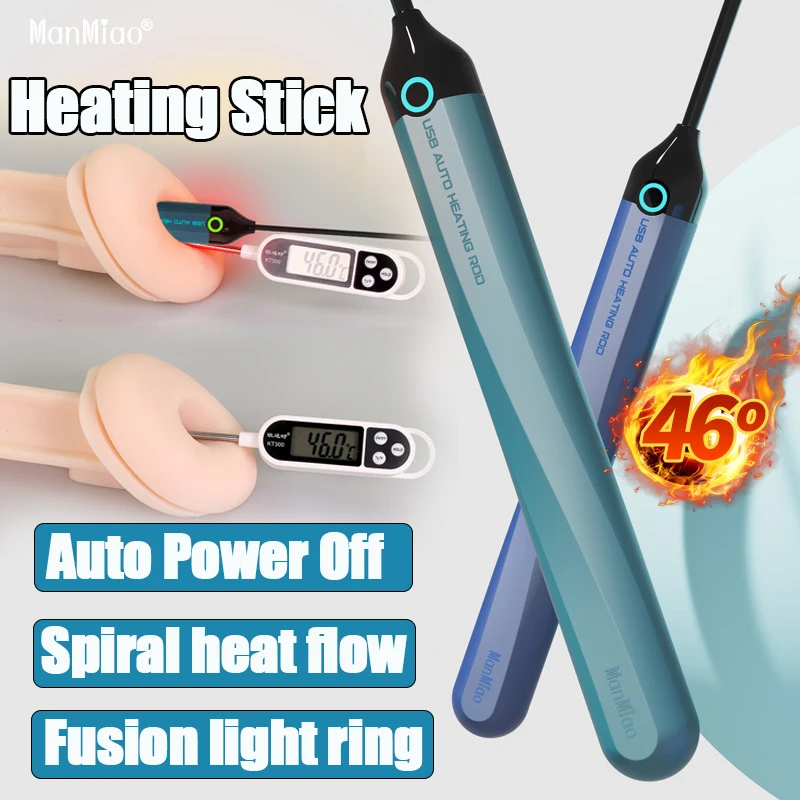 USB المهبل التدفئة عصا سخان التدفئة السريعة 37.5 درجة لدمى الجنس سيليكون المهبل ذكر الاستمناء كس الجنس لعب