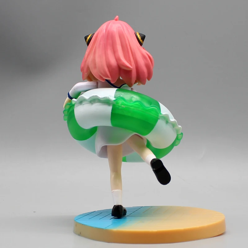 New Spy×Family Anime Figure Anya Forger Gk Summer Swimming Circle Beach Pvc Model Ornaments Anime Collection Toys Around Gifts