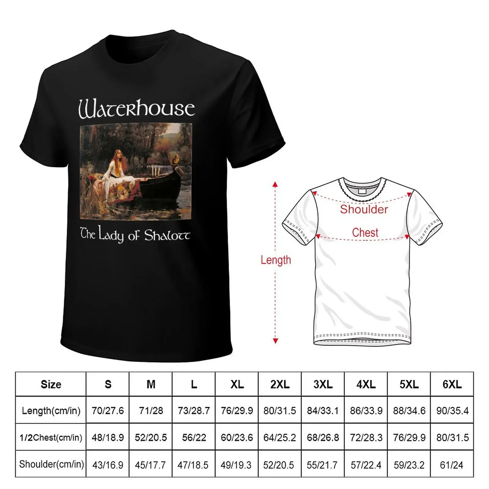 The Lady of Shalott (Waterhouse) T-Shirt summer tops vintage clothes men t shirt