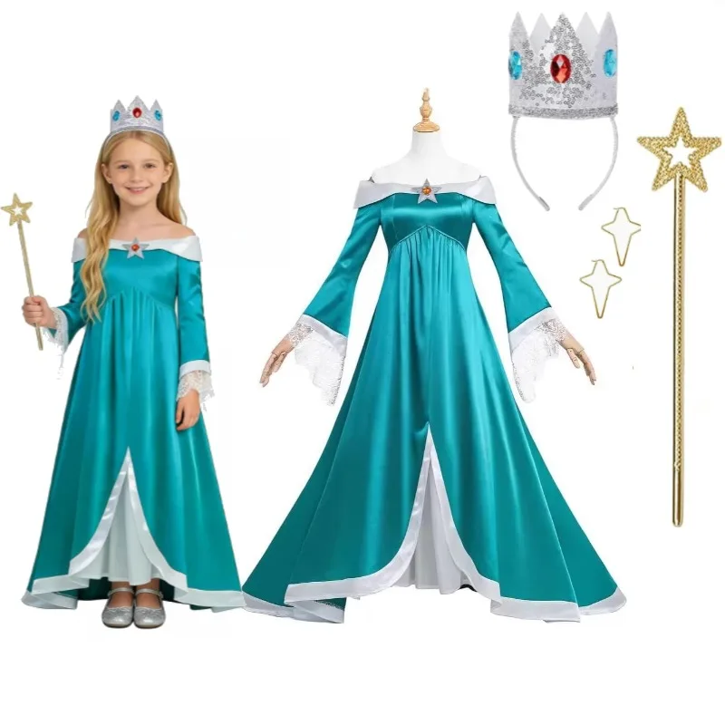 

Movie Super Cosplay Costume Dress royal court Crown Accessories Suit Princess Costume Ball Gown Halloween Fancy Party Outfits