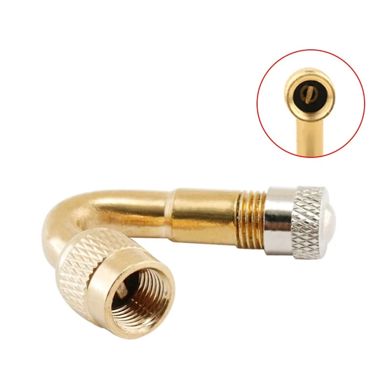 Air Tire Valve Extension Adapter Ferramenta de reparo do pneu para carro, caminhão, motocicleta, acessórios de bicicleta, latão, 45 90 135 graus