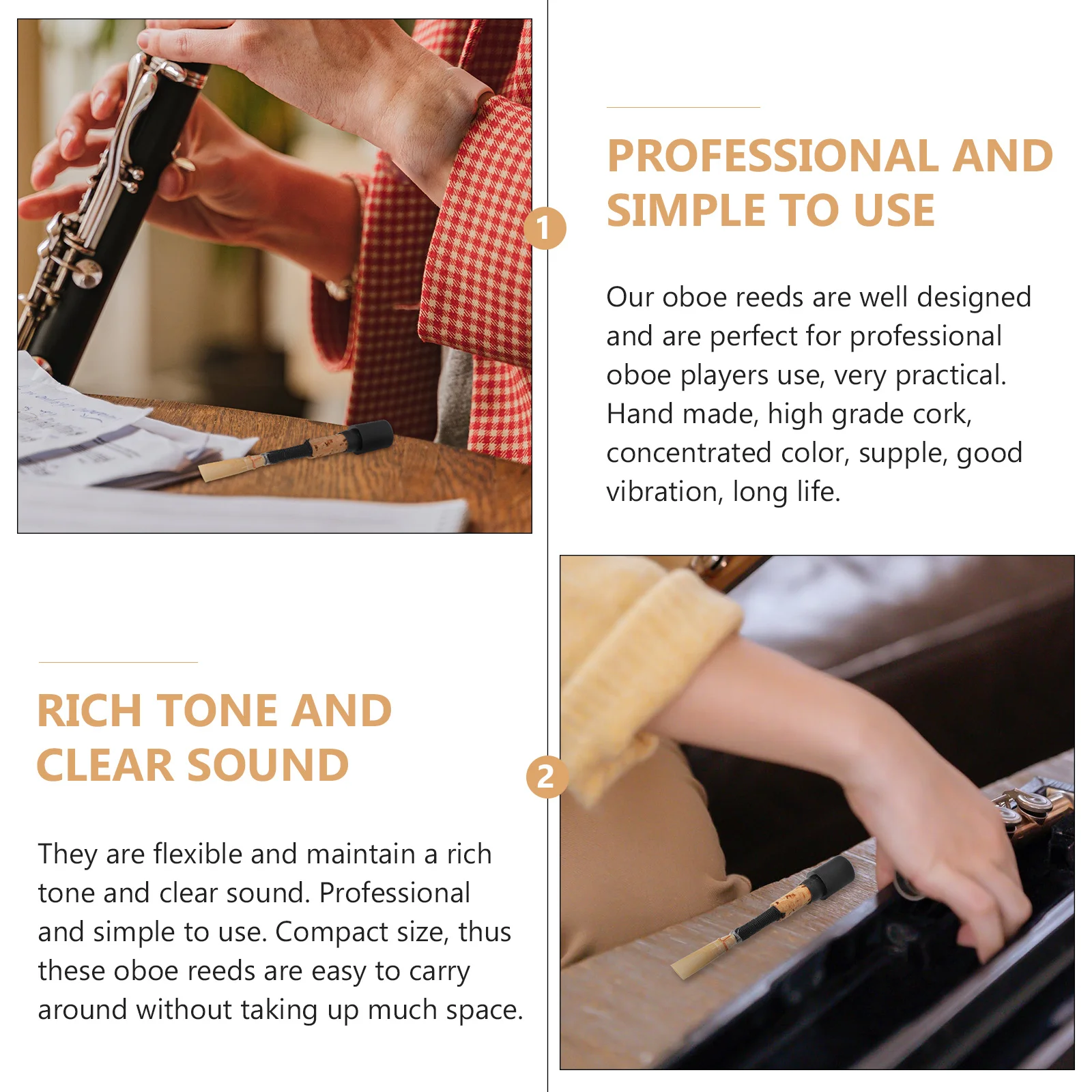 المزمار الطبيعي القصب النحاس المزمار ملحق دائم مرنة الاهتزاز لهجة مستقرة للطلاب المبتدئين الاستخدام المهني #4