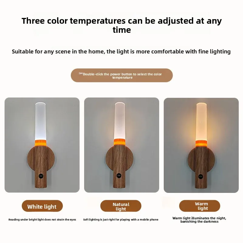 New Smart Motion Sensor Night Light LED Rechargeable Magnetic Wall Lamp Bathroom Kitchen Toilet Wall Induction