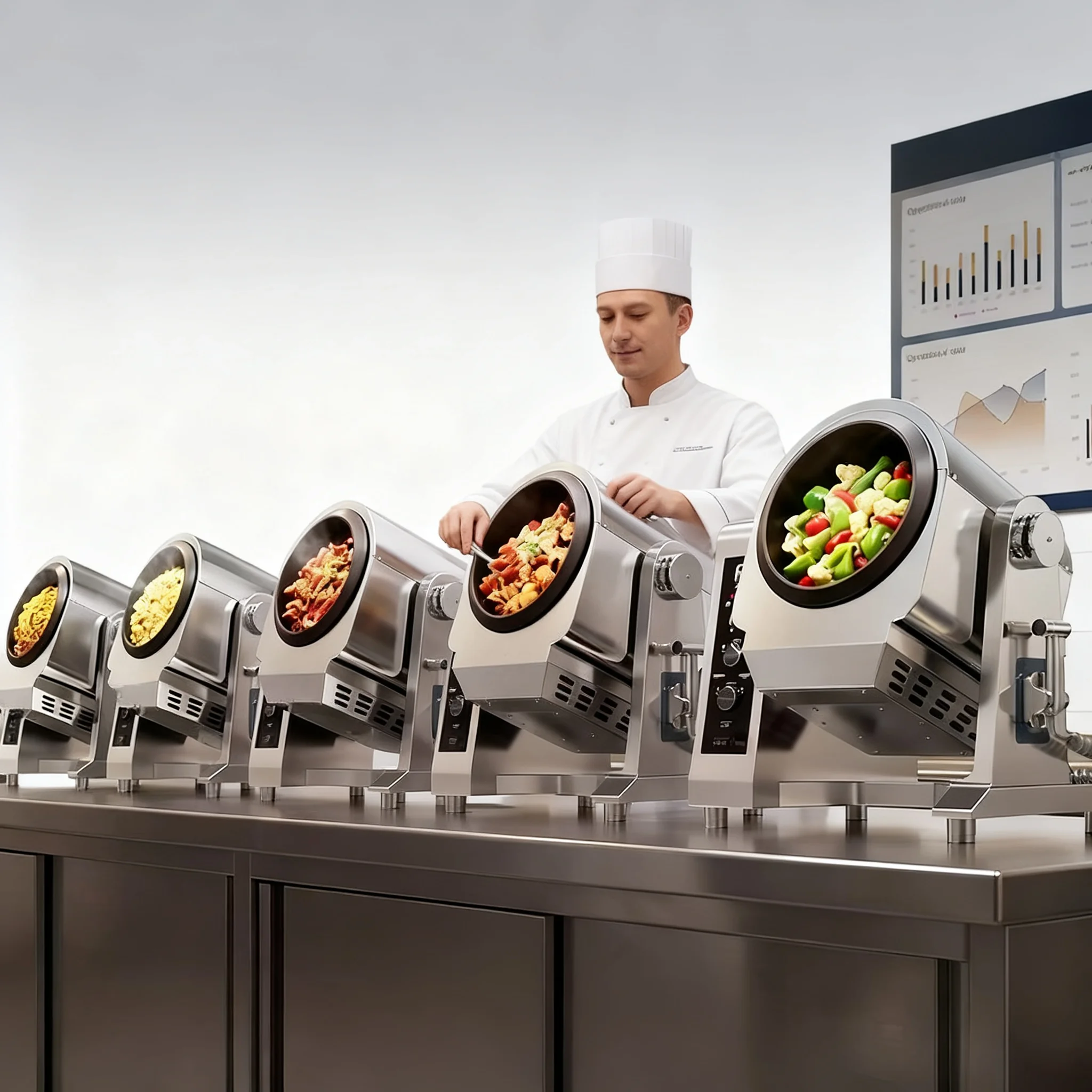 Electric Stir Fry Cooking Machine, Automatic Rotating Cylinder Wok Robot for Restaurant Kitchen Fried Rice