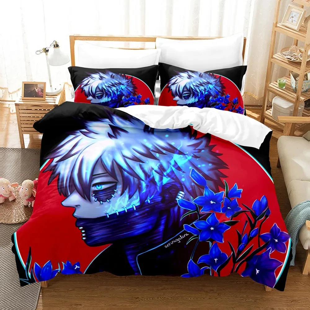 

Japan Anime My Hero Academia 3D Printed Bedding Set Cartoon Duvet Covers Pillowcases Comforter Bedding Set Bedclothes Bed Linen