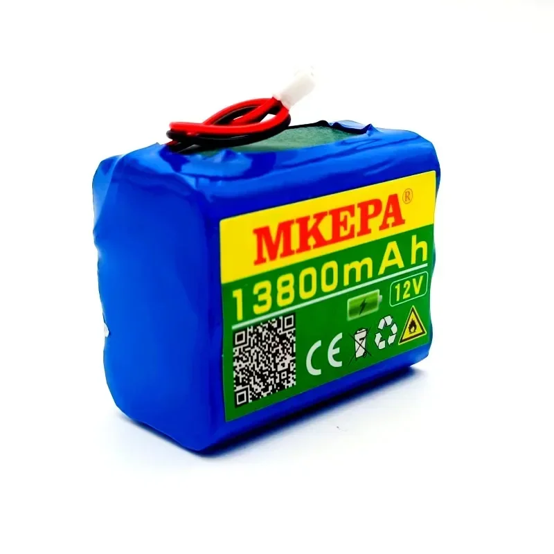 MKEPA 12V battery 3S2P 12V 13800mAh 18650 lithium-ion battery pack with 3A BMS for LED lighting backup/customizable