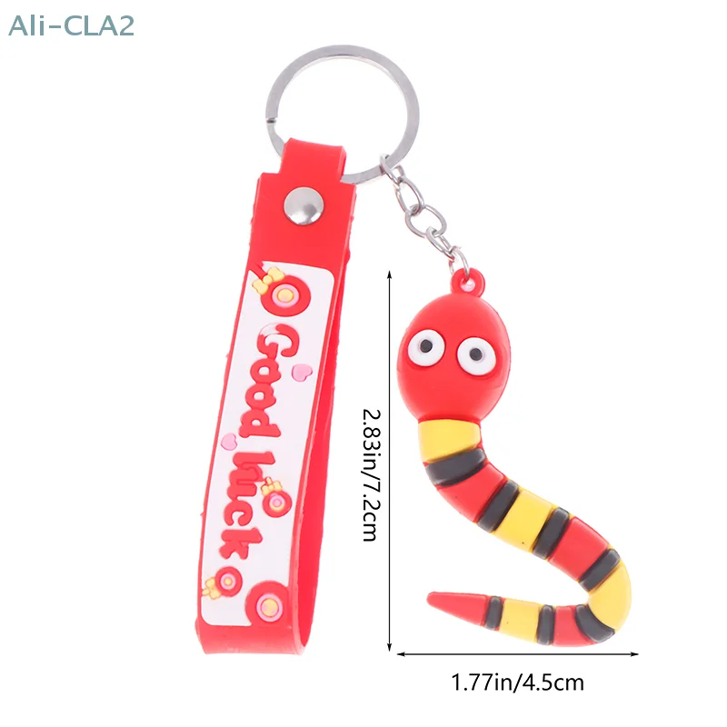 Creative Cartoon Snake Pendant Keychain For Women Men Cute Zodiac Snake Year Lucky Charms Backpack Car Ornament Key Ring