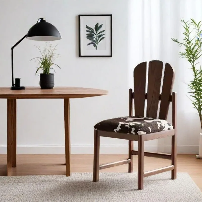 French medieval antique retro solid wood home dining chair designer chair and simple Nordic makeup backrest peacock