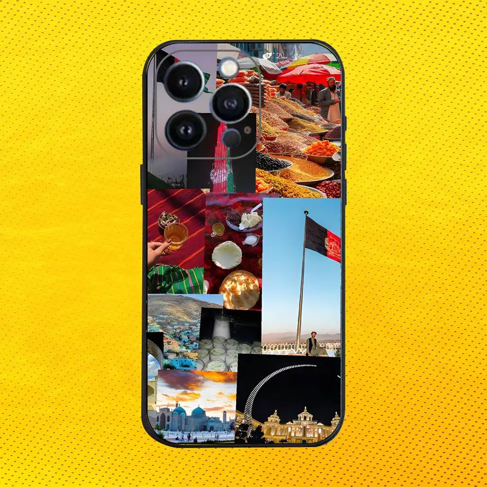 Afghan Flag of Afghanistan For iPhone 17,16,15,14,13,12,11,Pro,Max,Plus,E,SE4,Air,Mini Black Phone Case Cover - view 5