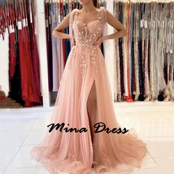 Mina Customized Backless Luxurious Evening Dresses 2024 Luxury Sleeveless Robe De Soiree Femmes Dresses for Formal Occasions