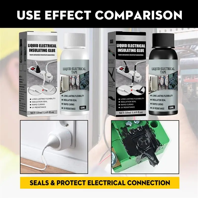 Electrical Tape Liquid Insulation Tape Black Insulation Adhesive White Insulated Glue For Sealing Insulation Of Wires/Sockets
