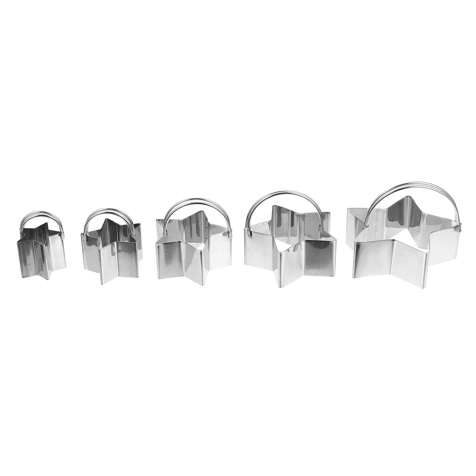 

5 Pcs Mousse Rings Stainless Steel Baking Cutters Star Shape Cookie Dough Pastry Supplies Easy to Clean Reusable