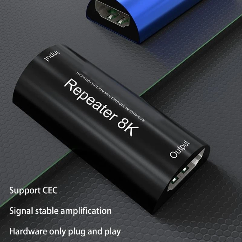 Repetidor amplificador sinal compatível com 8k, impulso para distância transmissão 30m
