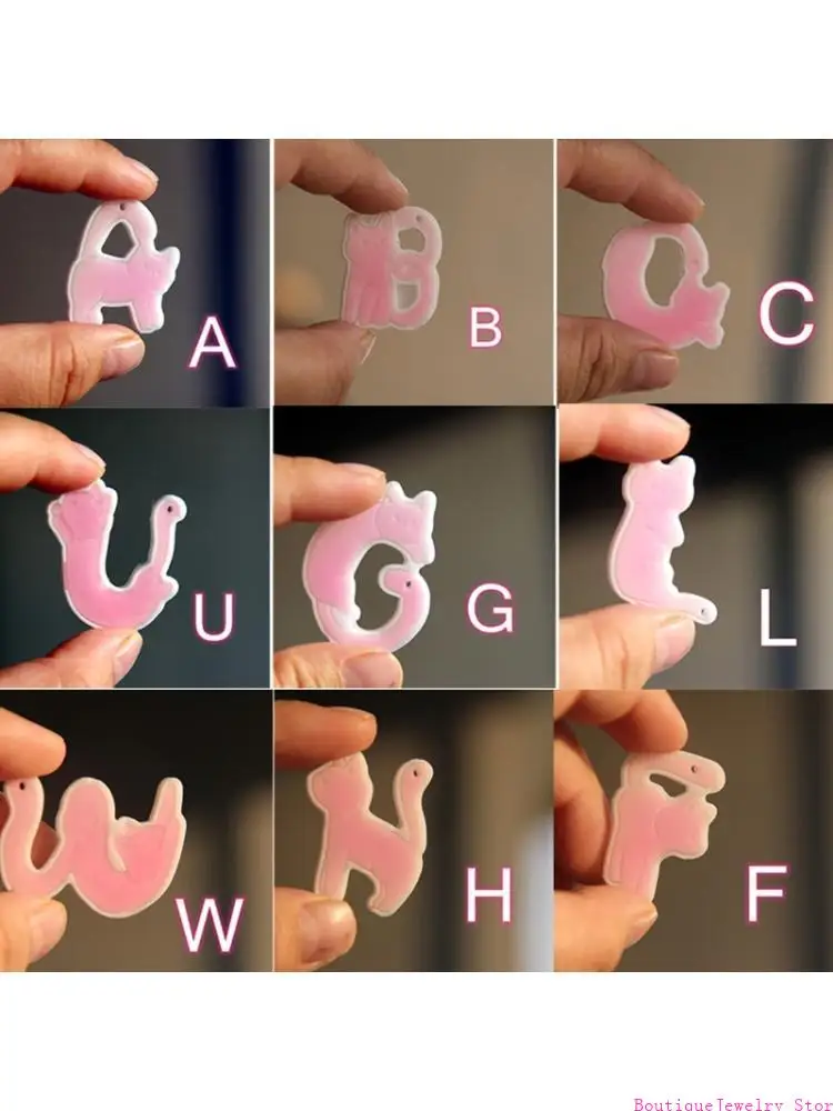 E1PE Silicone Jewelry Part Mold for Cats Letter Pendant Charm Creation Crafting