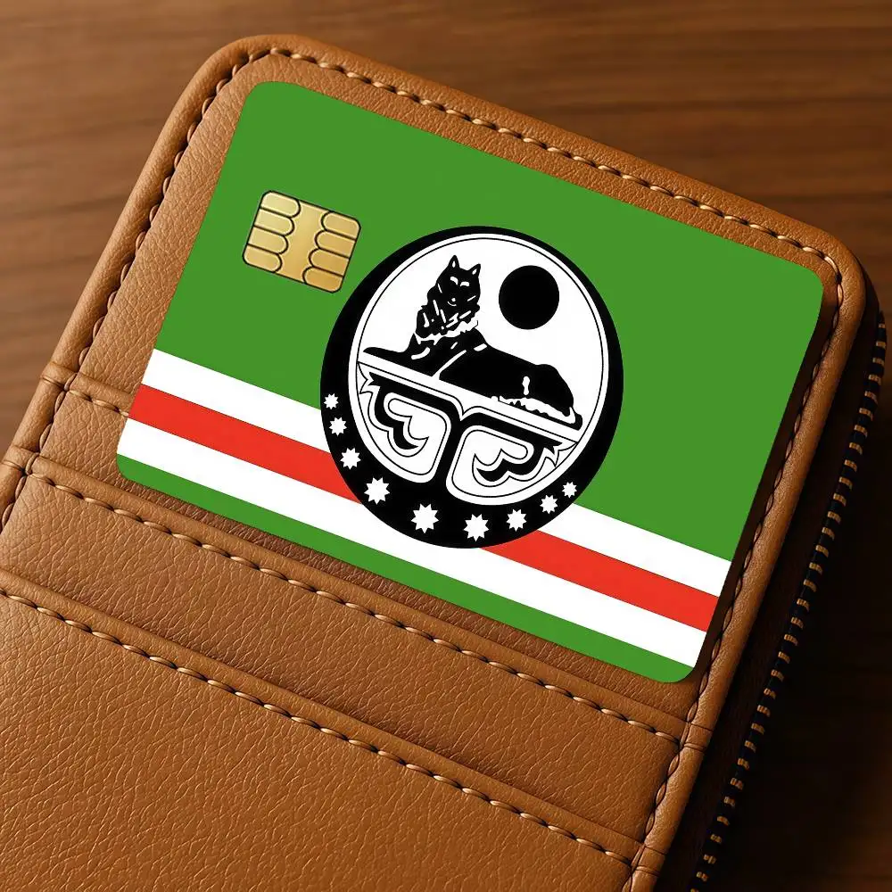 Nation Chechnya Flag Credit Card 4PCS Anti-scratch Waterproof Stickers for Bank Debit Decorative Protection Bus Subway