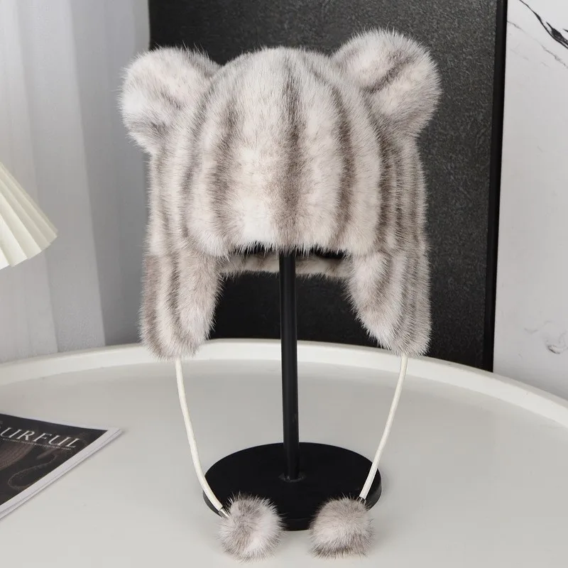 

Real wool water hats for women to keep warm and protect ears children parents adults