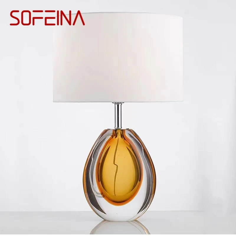 

SOFEINA Nordic Modern Glaze Table Lamp Fashionable Art Iiving Room Bedroom Hotel LED Personality Originality Desk Light