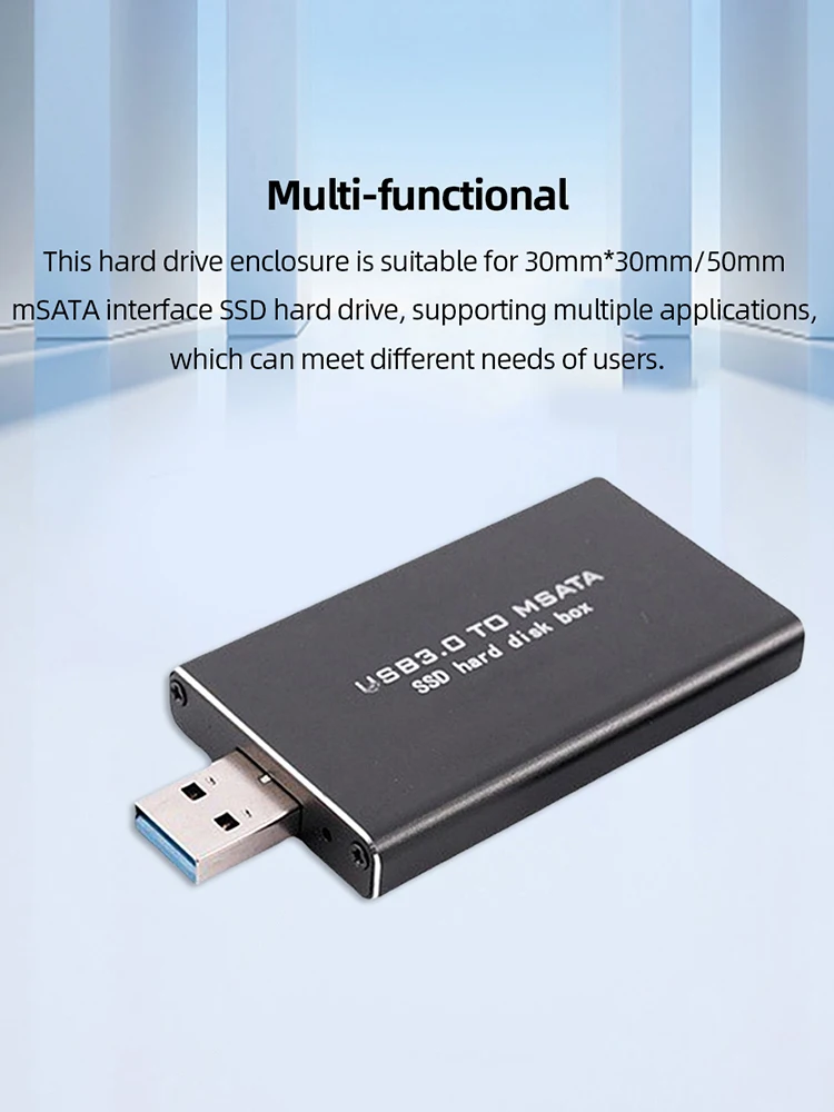 เคสฮาร์ดไดรฟ์ Mini SSD MSATA เป็น USB 3.0 ความเร็ว 6Gbps พร้อมอะแดปเตอร์ MSATA รองรับฮาร์ดดิสก์ไร้สาย PCI-E สำหรับ SSD ขนาด 30*30/50