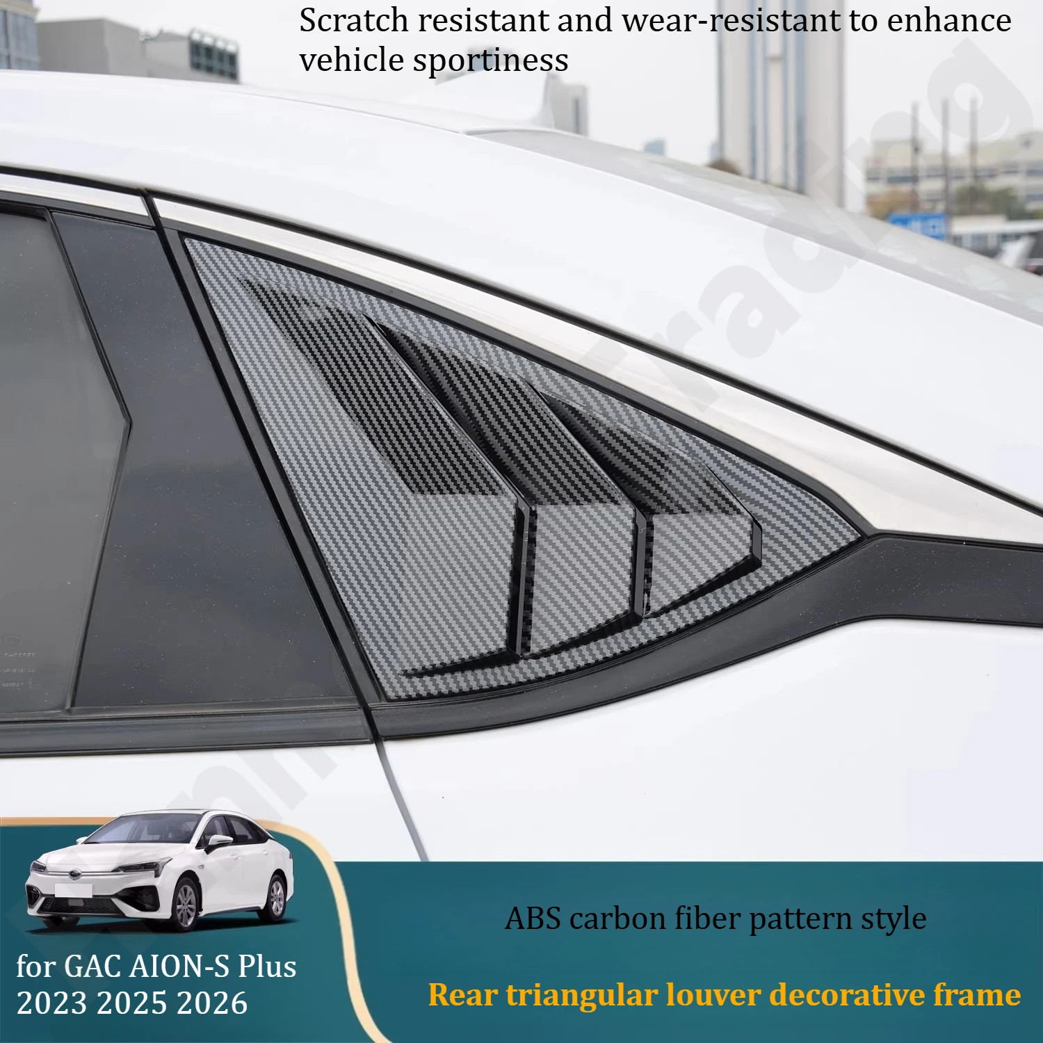 for GAC AION-S Plus‌ 2023~2026 Special louver decorative frame/rear triangle window appearance/appearance accessories view 3