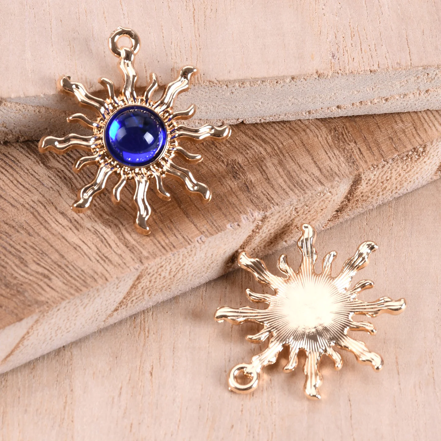 

5pcs Sun Shape 30x27mm KC Gold Color Alloy Metal Loose Beads Pendants For Jewelry Making DIY Findings