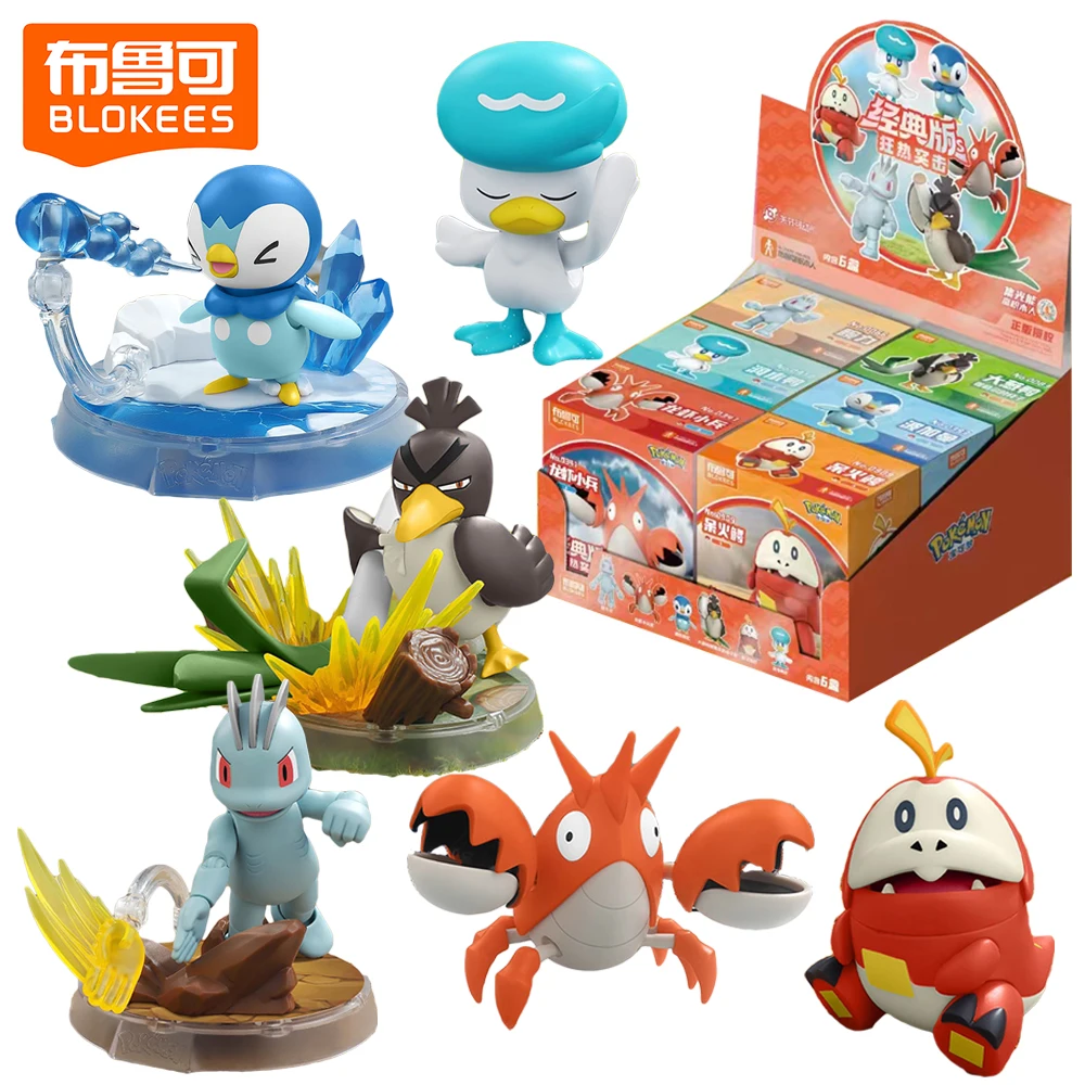 

Подлинные блоки покемонов, строительные игрушки Quaxly Fuecoco, периферийные персонажи мультфильмов, модные украшения для рабочего стола, новые подарки для детей