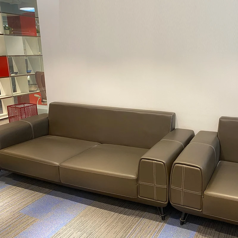 

Modern Style Black Office Couch Waiting Room Reception Negotiation Sofa 1 2 Seater Leather Office Sofa Set