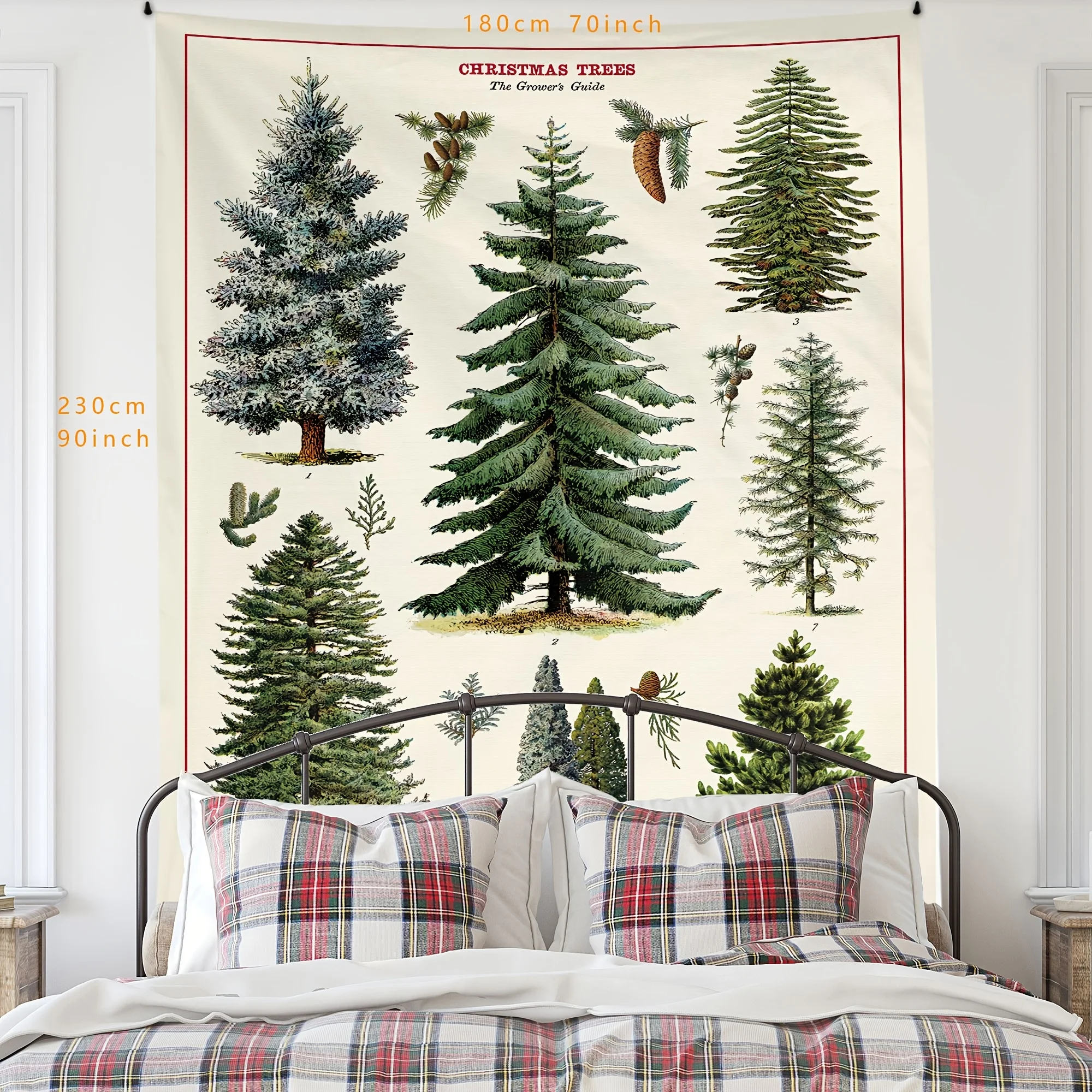 VIKAMA شجرة عيد الميلاد دليل زراعة نسيج الرجعية النباتية دليل نمط دراسة جدار ديكور عيد الميلاد تحت عنوان النبات الحلي