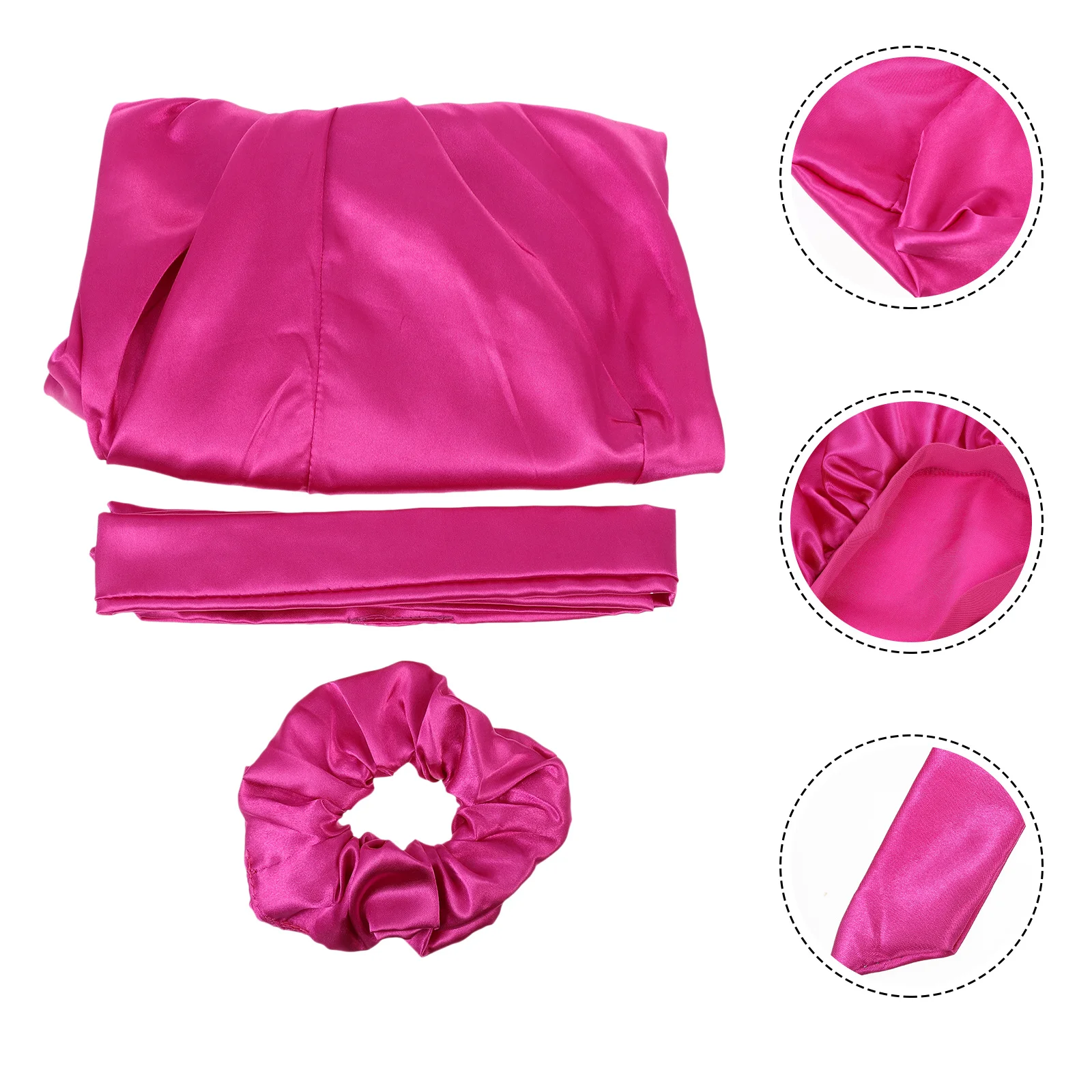 

1set Long Tube Sleep Cap For Women Soft Reusable Travel Home Use Hair Protection Night Hat Stain Resistant Lightweight Women