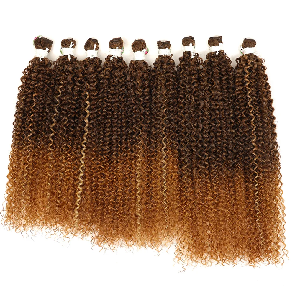 الاصطناعية جيري مجعد الشعر حزم الألياف العضوية غريب مجعد وصلات شعر 24 26 28 بوصة 9 قطعة 300 جرام كامل رئيس شعر مستعار