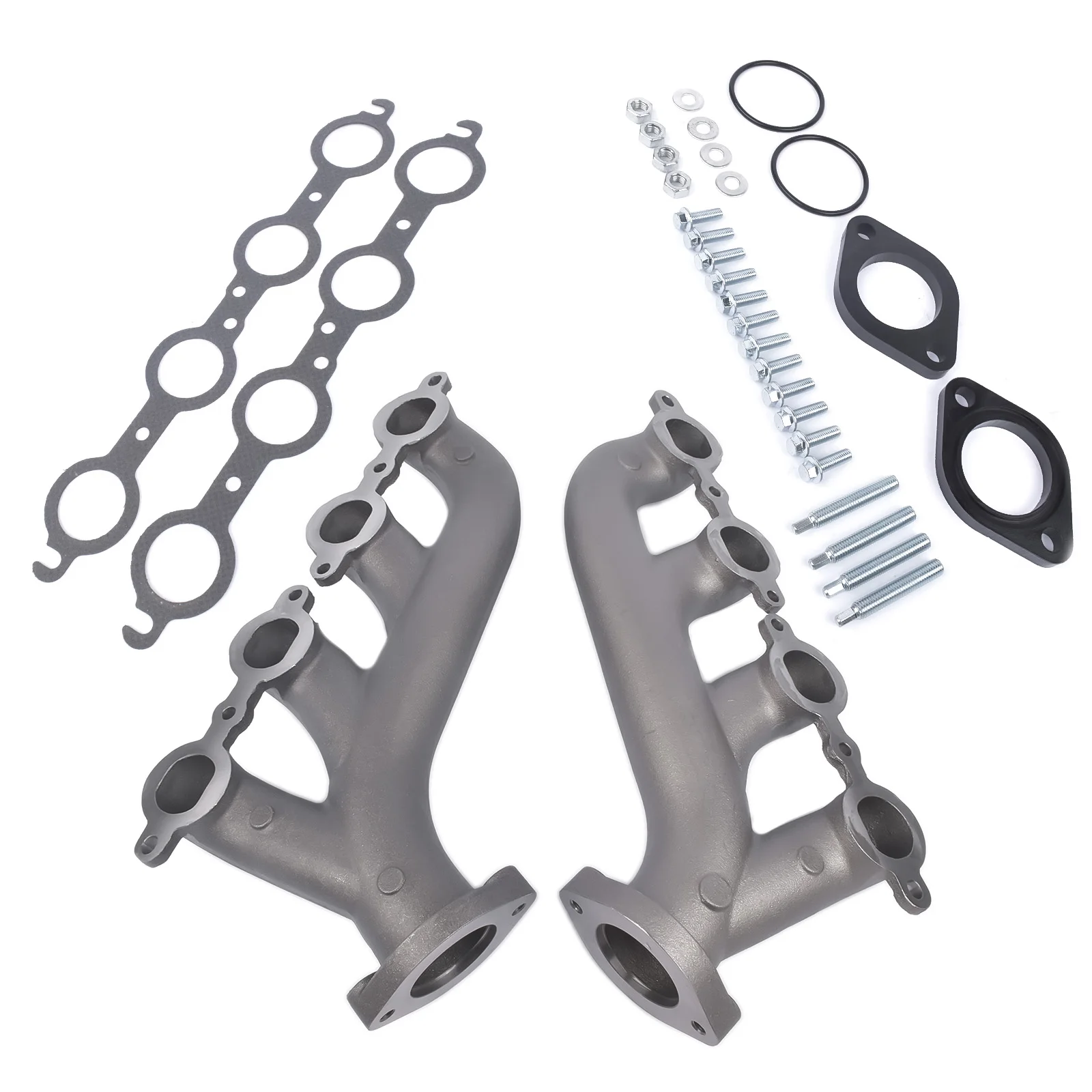 AP02 LS Swap Cast Iron Manifold Headers w/ Gasket for Chevy LS1 LS2 LS3 4.8 5.3 6.0L