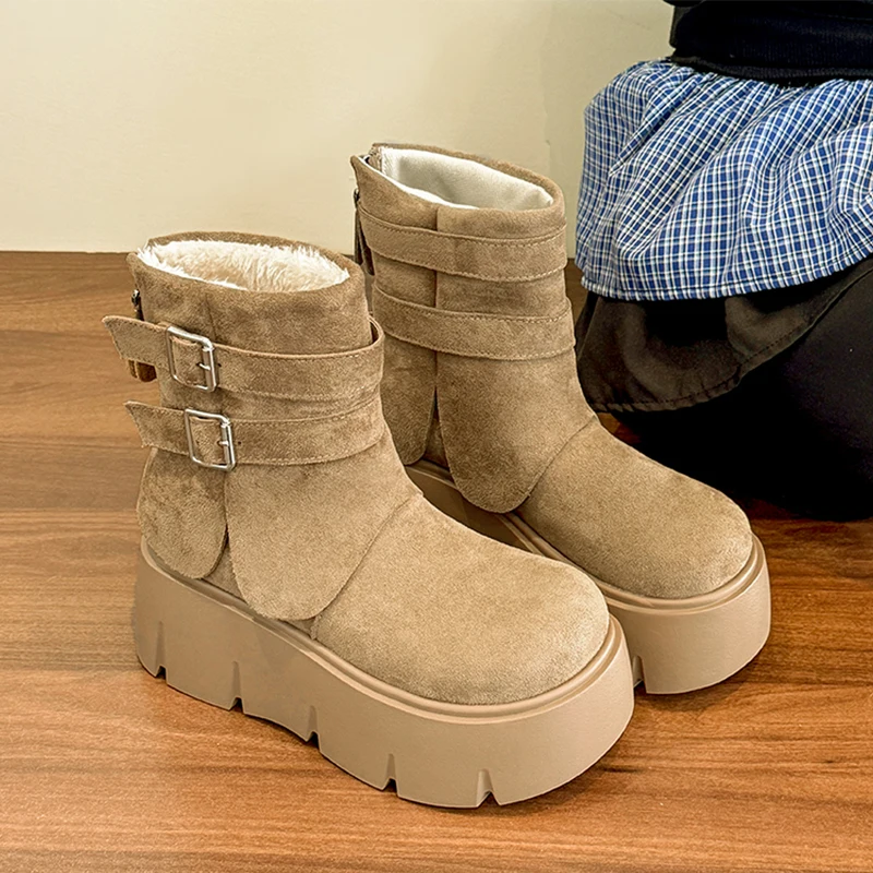 منصة النساء أحذية بوت قصيرة الشقق الجلد المدبوغ أحذية 2025 موضة تشيلسي حذاء من الجلد الشتاء أحذية المشي الراحة غير رسمية Mujer بوتاس #2