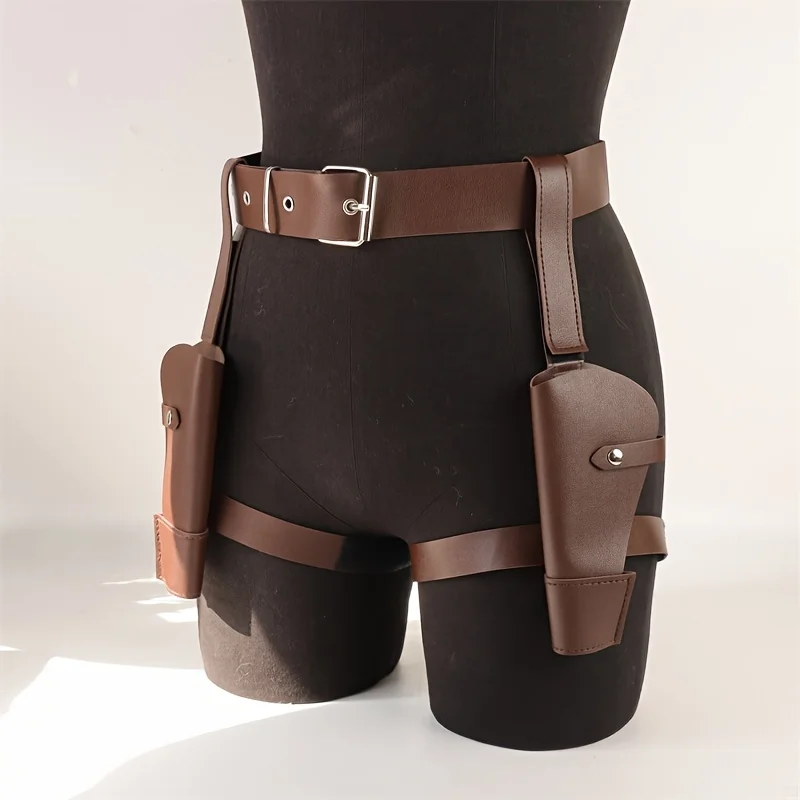 1 Stück nordisches mittelalterliches Wikinger-Holster, vielseitiges Waffenholster, Waffenholster aus PU-Leder, Piraten-Pistolenholster. Cosplay-Kostüm-Requisiten – Detail 5