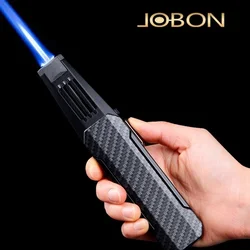 JOBON Outdoor Wind Turbine Torch Large Spray Gun Metal Blue Flame Direct Butane Gas Lighter Kitchen BBQ High-end Gift