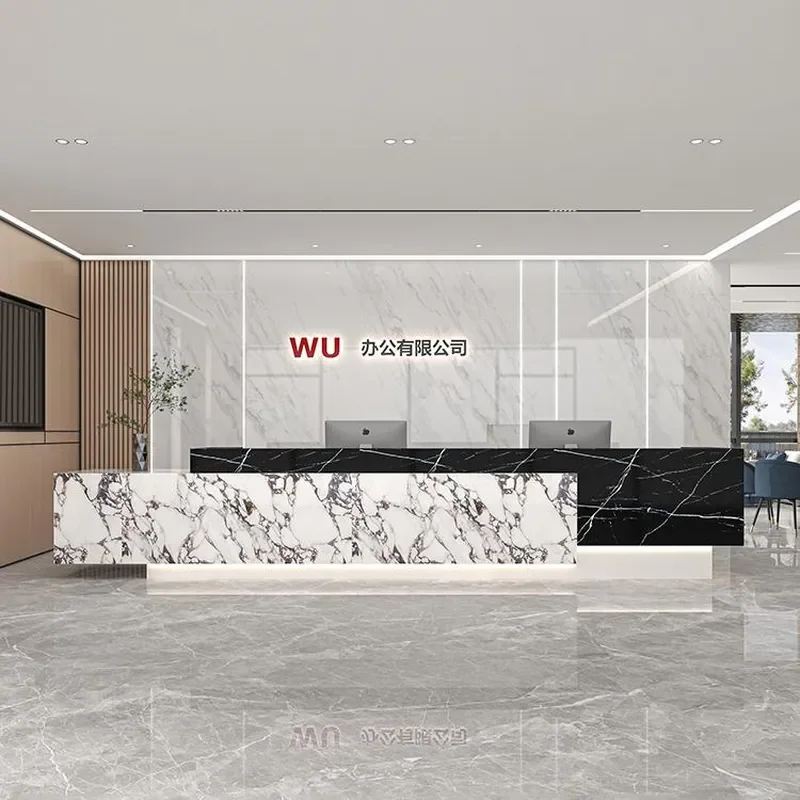 for Simple Marble Slate Company Front Desk Hotel Reception Desk Clubhouse Bar Gym Coffee Shop Checkout Counter