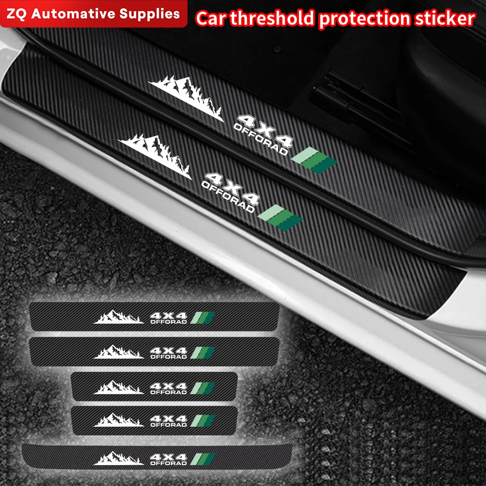 Carbon Fibre Car Door Sill Stickers Trunk Threshold Decals For Great Wall GWM Pao Poer Wingle Truck 4x4 Offroad Auto Accessories