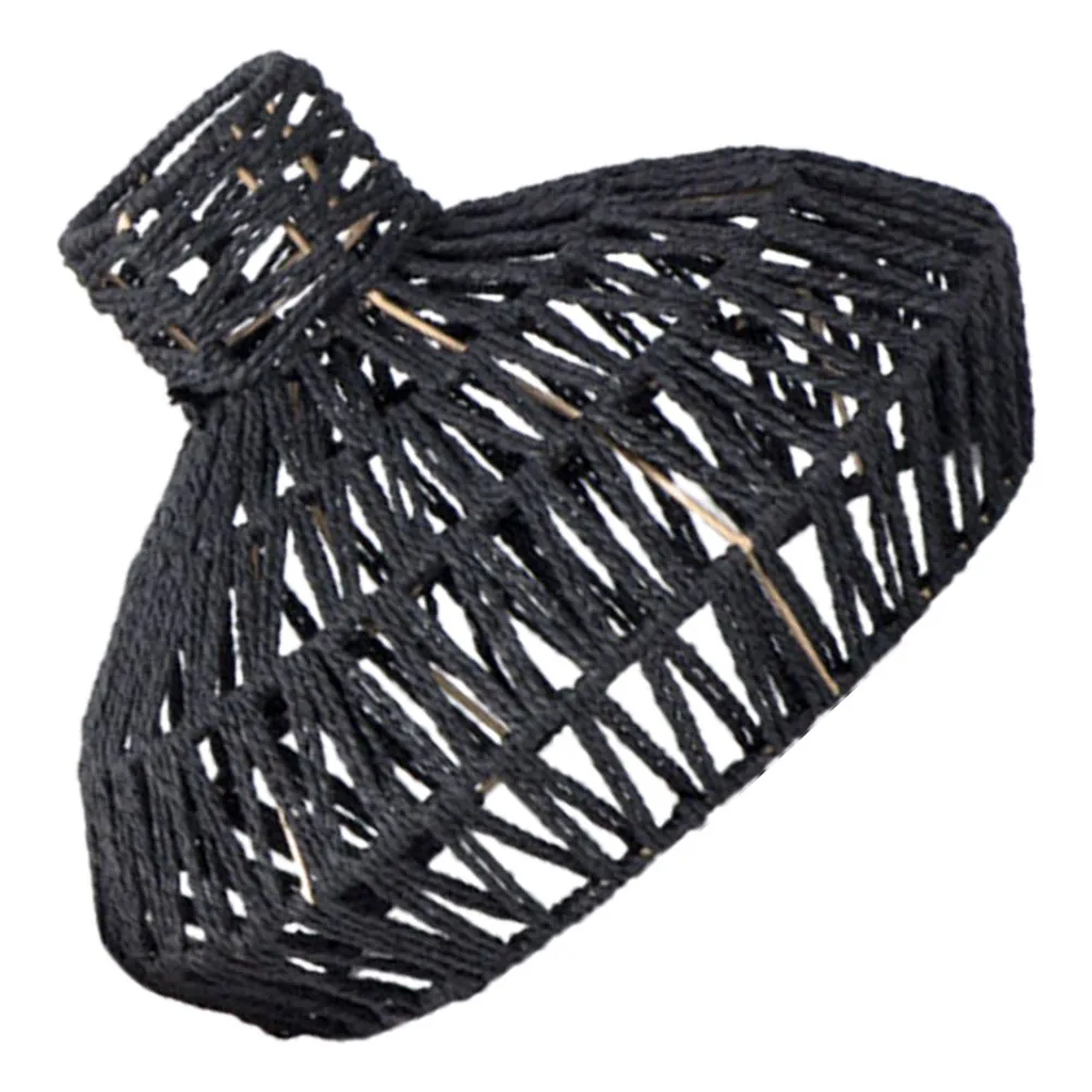 

Rattan Lampshade Pendant Light Shades Vintage Kitchen Lighting Paper Rope Black XH23 019 Modern Woven Lamp Shades