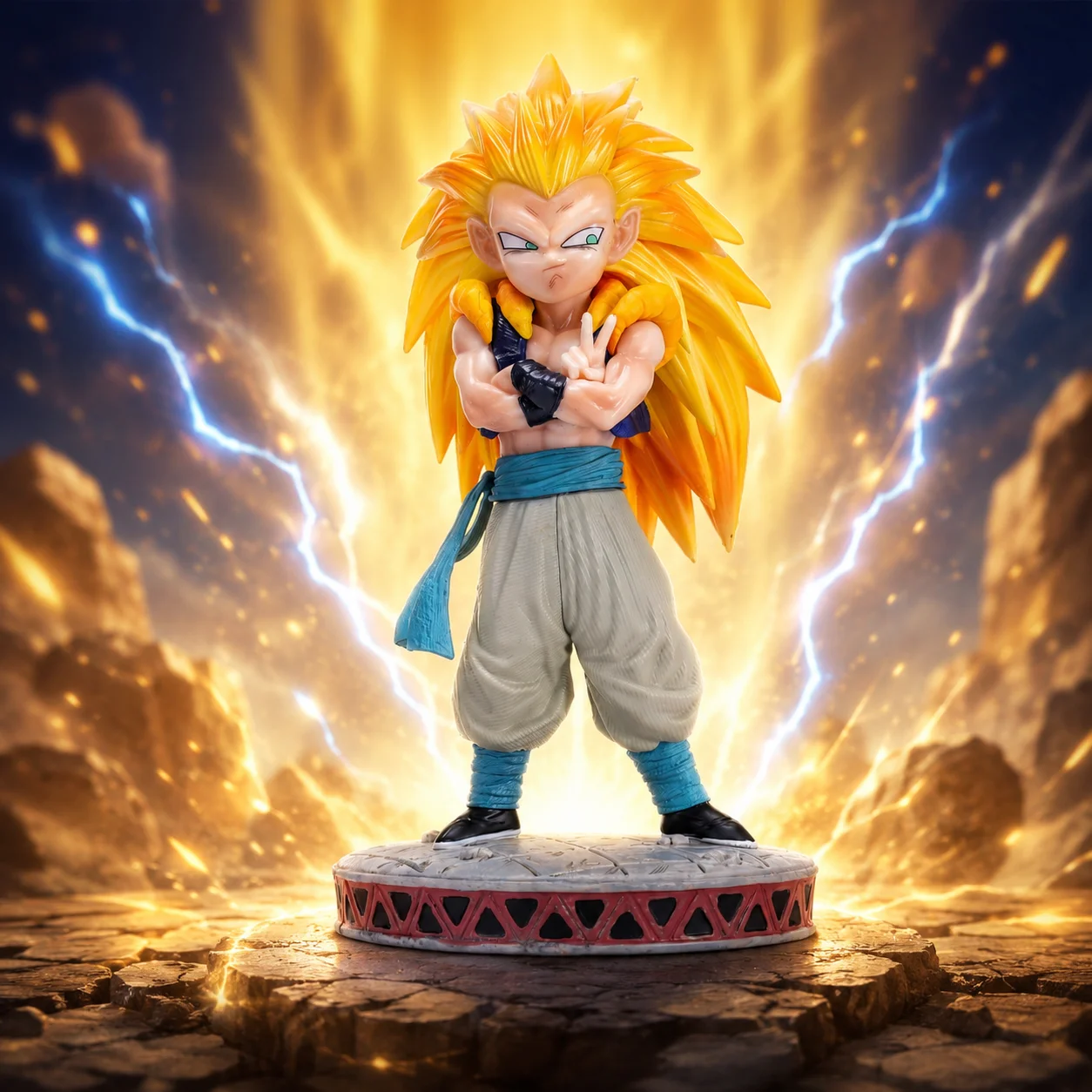 Dragon Ball Gotenks Anime Actionfigur Modell Statue Desktop-Ornament Sammlerstück Kleines Geschenk Halloween Weihnachten Valentinstag Geschenkdekoration