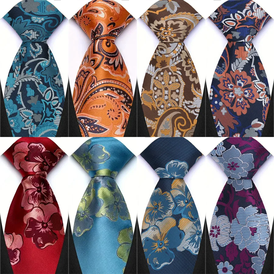 Neue Design Krawatten Für Männer Erwachsene Luxus Floral Blume Krawatten Business Hochzeit Anzug Zubehör 8 cm Krawatte Geschenk