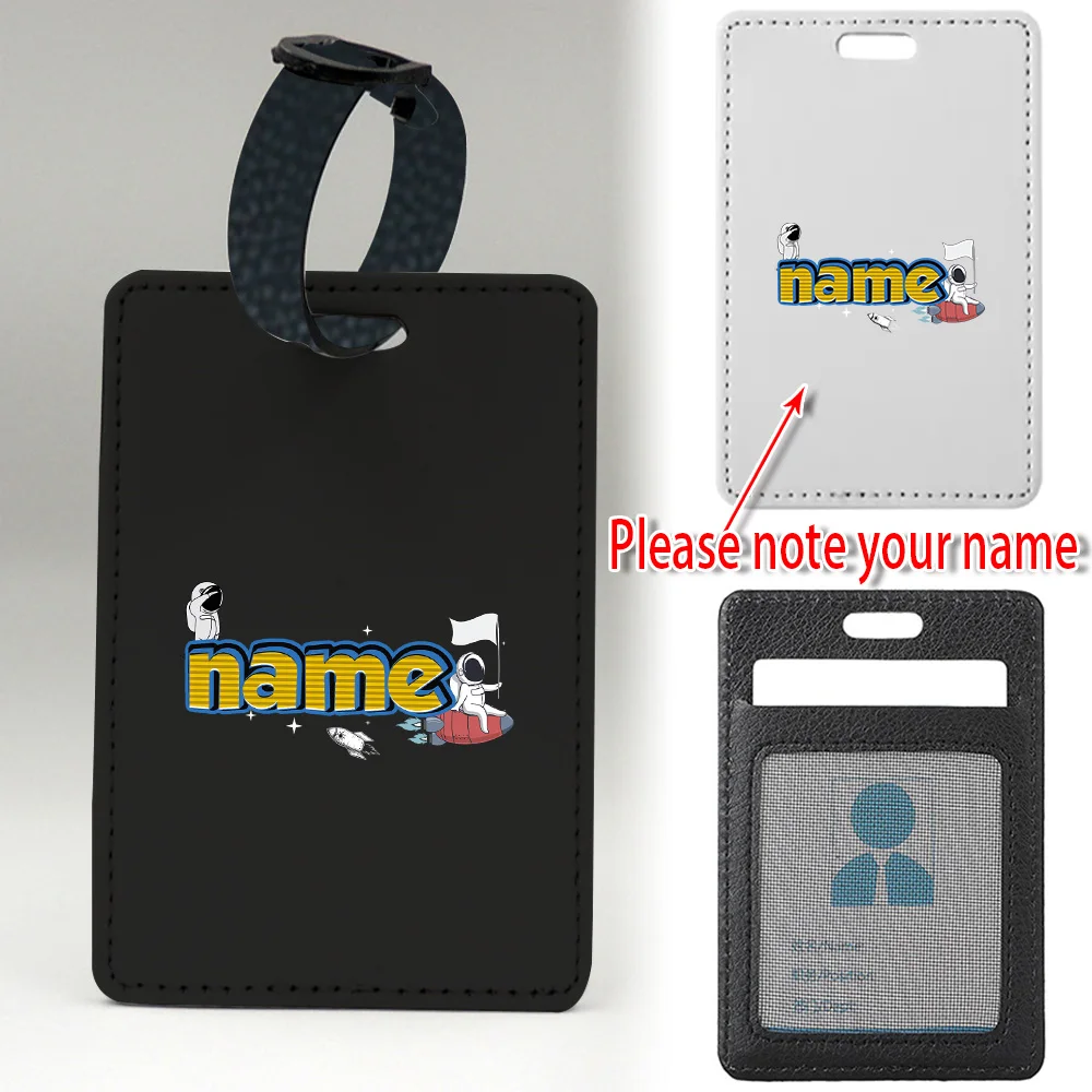 

Customized Name Suitcase Tag Luggage Tag PU Airplane Pass Identifier Label Baggage Name Card Address Holder Boarding Label Strap