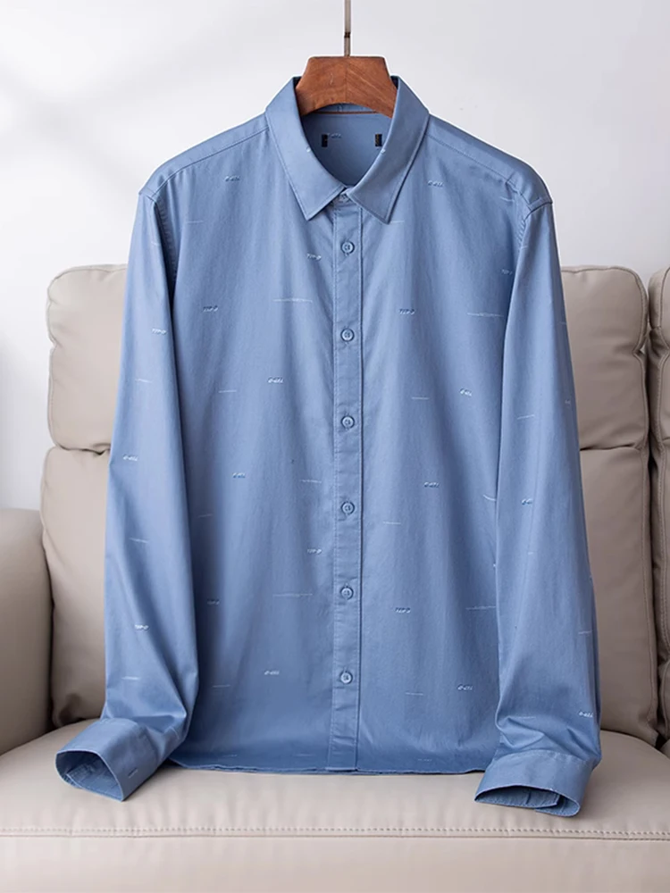 

Мужская футболка Waed Proc Long Sve из чистого хлопка, повседневная, для деловых поездок, весенняя новинка, износостойкая, приталенного кроя