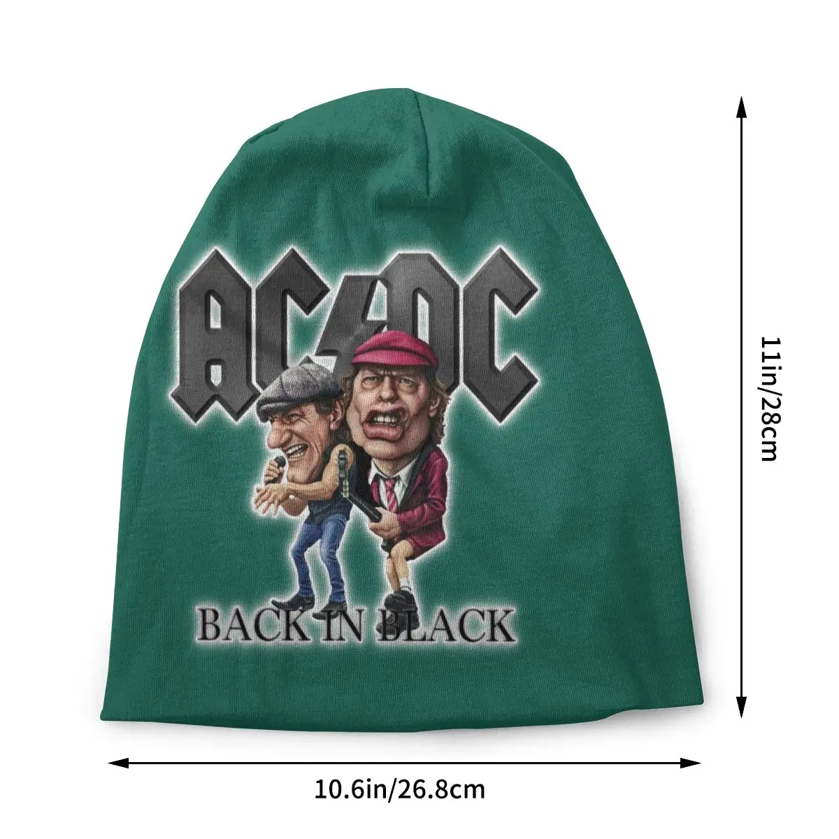 Custom Heavy Metal Rock AC DC Bonnet Femme Cool Knitting Hat For Men Women Winter Warm Beanies Caps