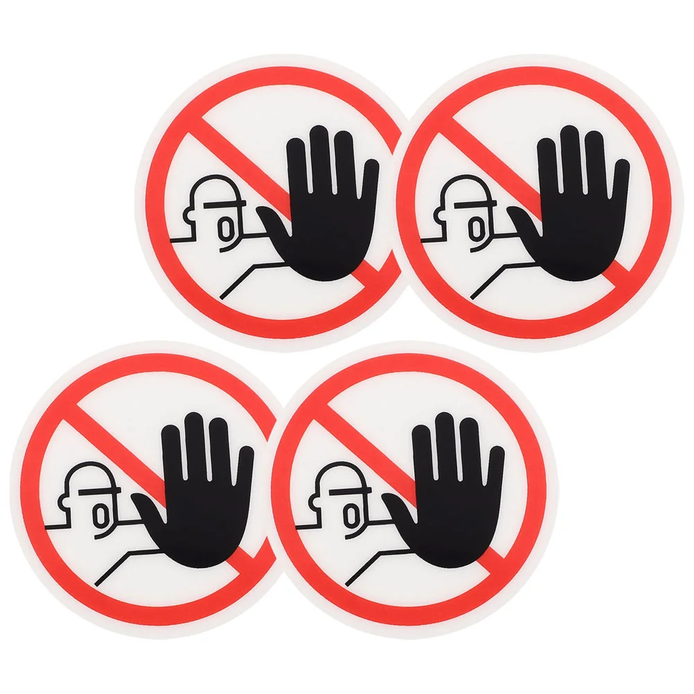 4 Pcs Safety Signs Security Warning Decals Adhesive No Touch Stickers Nail Do Not Use Hand Caution Danger