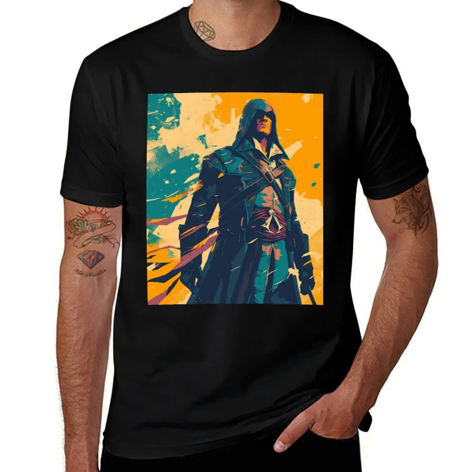 Assassin Travel Poster T-Shirt Plus Size Simple Casual Top T-Shirt