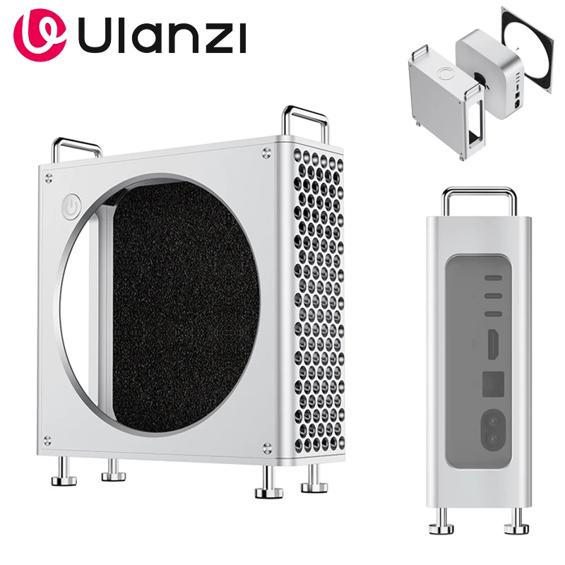 Ulanzi QT01 Aluminum-alloy Case for Mac Mini M4/M4 Pro Vertical Computer Laptop Stand with  Dustproof Protective Rapid Cooling