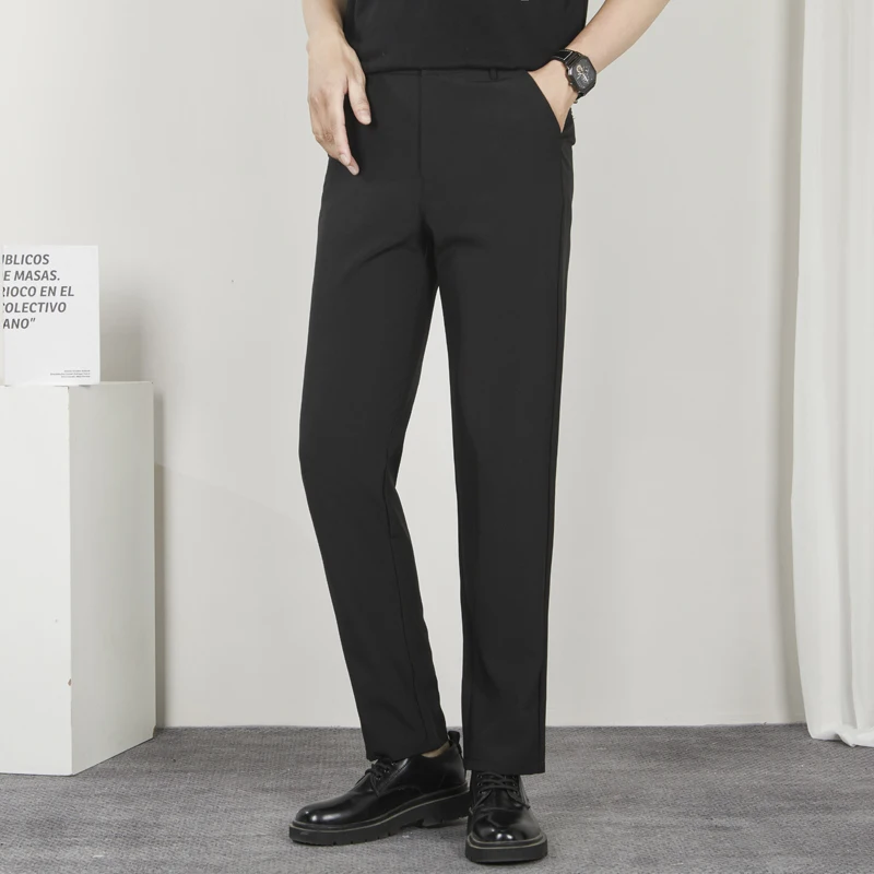 2024 Sommer neue tägliche Freizeit hose Herren 9-Zoll-Slim Fit gerades Bein vielseitiger Business-Trend einfache lässige lange Hose