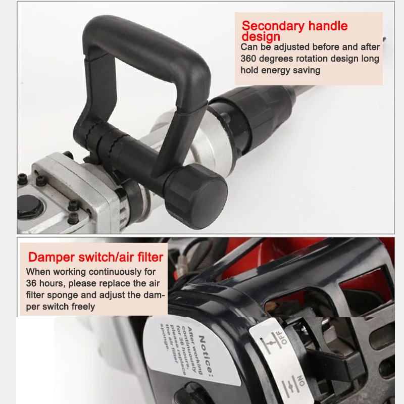 Pile Driver Machine 32.6 CC 2-Stroke Engine Multifunctional T Bar Digging Trees And Drilling Soil Farm Gardening Tools