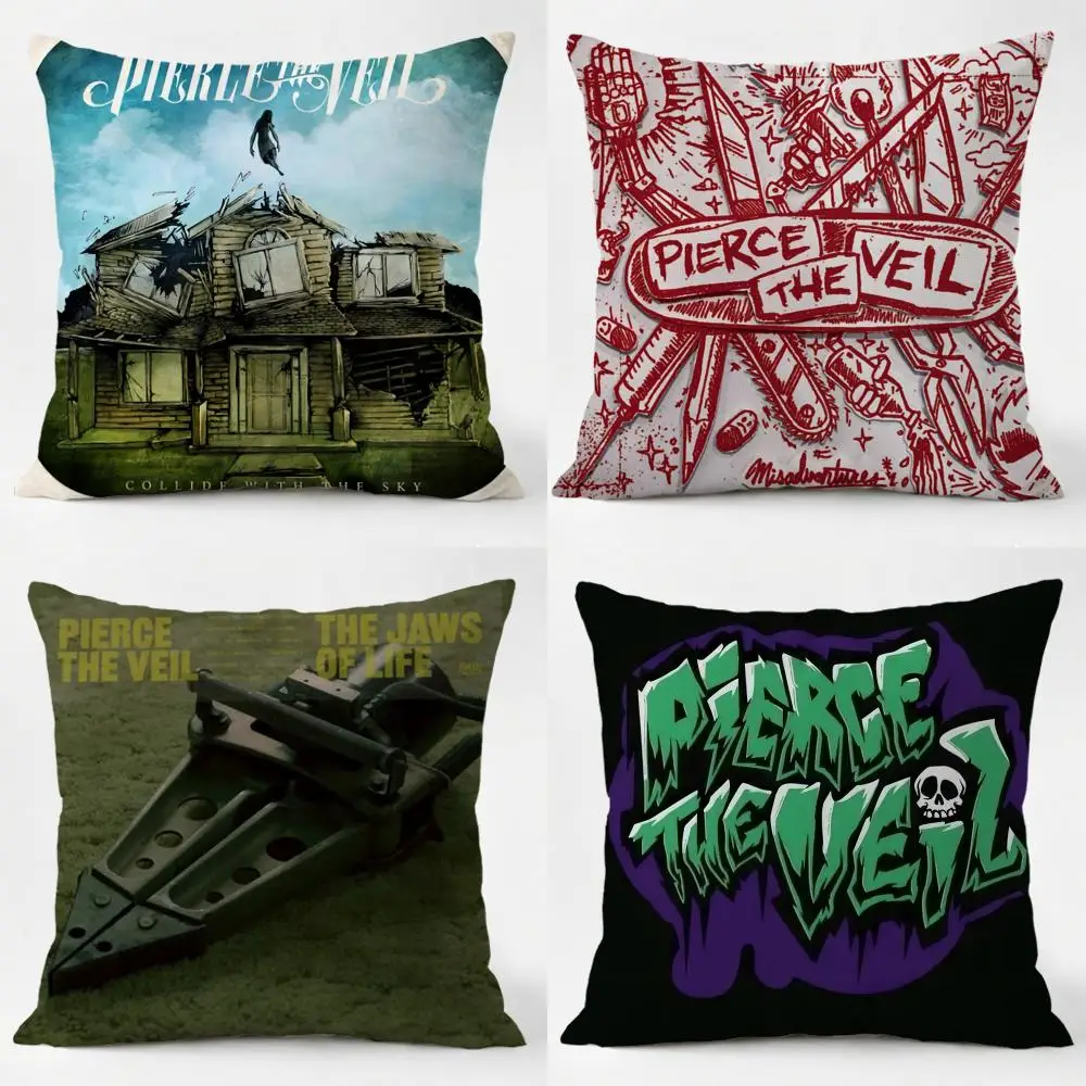 Pierce The Veil Cushion Cover Daily Washable Linen Pillowcase Soft  for Sofa Bed Home Room Decor